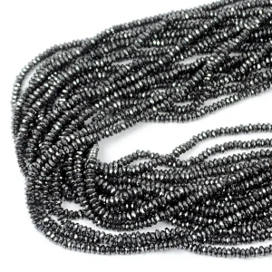 Hematyt grafitowy oponka fasetowana ok. 3x1,5mm