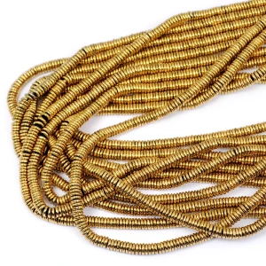 Hematyt miodowe złoto gładka oponka ok. 4x1mm