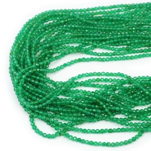 Onyks zielony kula fasetowana ok. 2,5mm