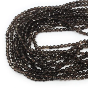 Kwarc dymny kula fasetowana drobny szlif ok. 4,3mm