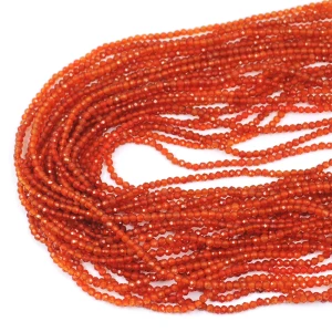 Agat karneol kula fasetowana ok. 2,3mm