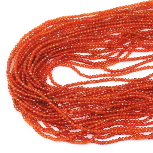 Agat karneol kula fasetowana ok. 2,3mm