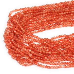 Jadeit pomarańczowy cieniowany kula fasetowana ok. 3,5mm