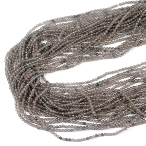 Kwarc dymny cieniowany kula fasetowana ok. 2,5mm