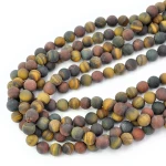Mix sokole oko, tygrysie oko, bawole oko kula matowa ok. 8mm