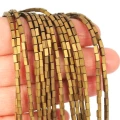Hematyt brązowo miedziany matowy prostopadłościan ok. 2x4mm