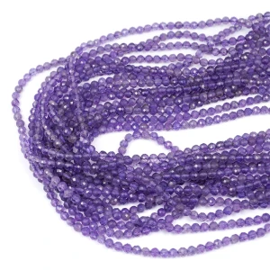 Ametyst szklisty kula fasetowana ok. 3,5mm