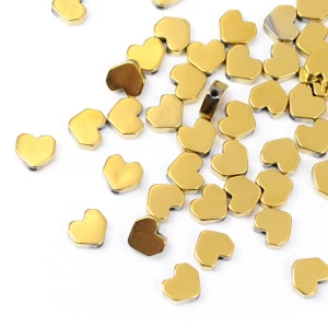 Hematyt złoty serce ok. 5x6mm [przekładka, ścięte rogi]