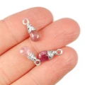 Turmalin różowy brioletka w oprawie srebrnej ok. 12x5mm