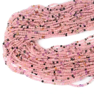 Mix kamieni różowy kula fasetowana ok. 2,5mm
