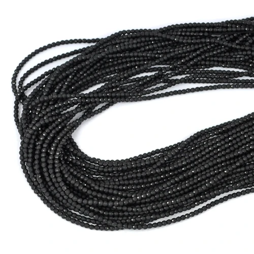 Hematyt czarny kula matowa fasetowana ok. 2,2mm