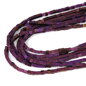 Hematyt fioletowy kostka matowa ok. 4x4mm