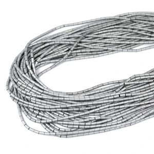 Hematyt srebrny matowy walec ok. 2x4mm