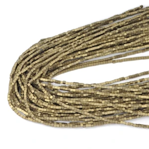 Hematyt jasne złoto kostka matowa ok. 2x2mm