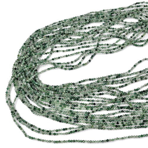 Agat mszysty kula fasetowana ok. 2 mm [sznur 38cm]