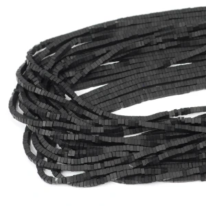 Hematyt czarny heishi mat ok. 2x1mm