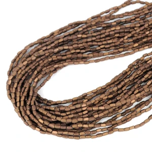 Hematyt miedziany prostopadłościan matowy ok. 2x4mm [obłe rogi ]