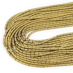 Hematyt jasne złoto matowy walec ok. 2x4mm