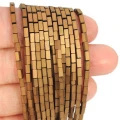 Hematyt miedziane złoto matowy prostopadłościan ok. 2x4mm