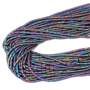 Hematyt multikolor matowy walec ok. 3x5mm