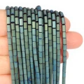 Hematyt niebiesko zielony matowy walec ok. 3x5mm