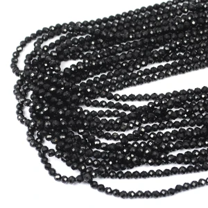 Turmalin czarny kula fasetowana ok. 3 mm