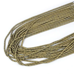 Hematyt szampańskie złoto matowy walec ok. 2x4mm