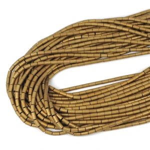 Hematyt złoty matowy walec ok. 3x5mm