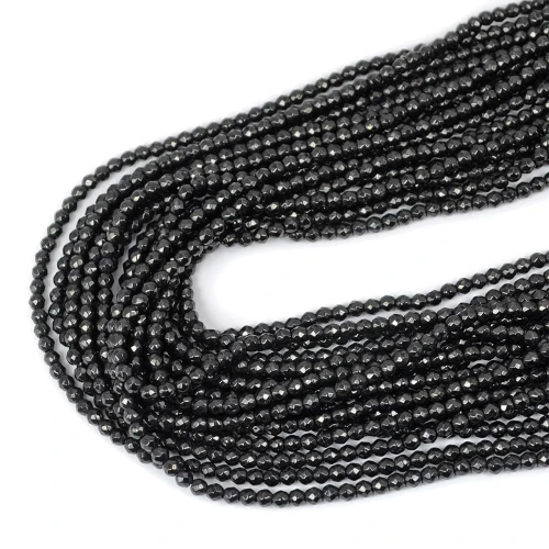 Hematyt czarny kula fasetowana ok. 3mm