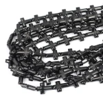 Hematyt czarny wypukły krzyż ok. 10x14mm