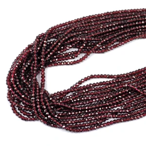 Granat oponka fasetowana ok. 3,5x2,5mm 