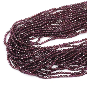 Granat wiśniowy kula fasetowana ok. 2,5mm