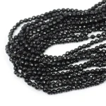 Obsydian czarny kula fasetowana ok. 4,5mm