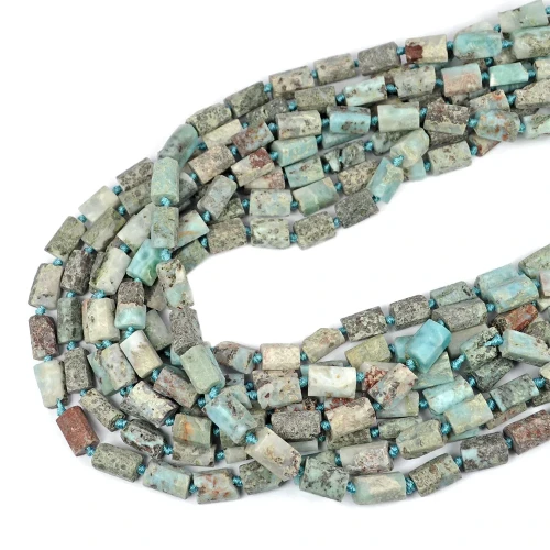 Larimar surowy walec nieregularny ok. 10-14 x 5-8mm
