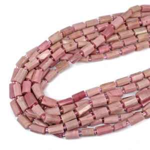 Rodonit szlifowany walec nieregularny ok.  9-13x6-7mm