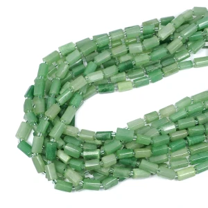 Awenturyn zielony szlifowany walec nieregularny ok. 10-13 x7-8mm