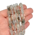 Kwarc z inkluzjami szlifowany walec nieregularny ok. 9-14x6-8mm