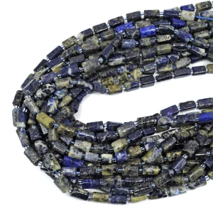 Lapis lazuli szlifowany walec nieregularny ok. 9-12x5-7mm