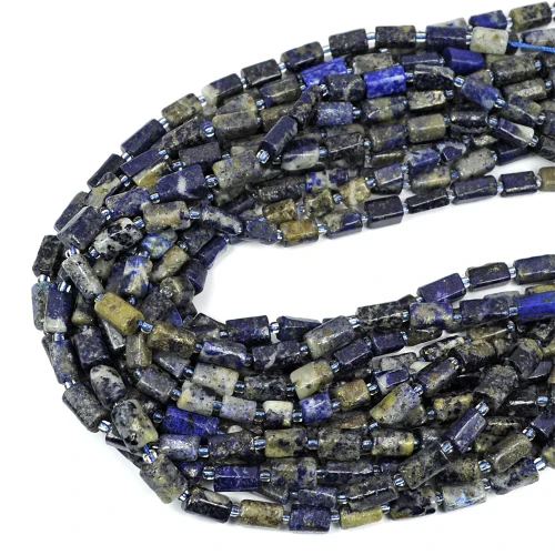 Lapis lazuli szlifowany walec nieregularny ok. 9-12x5-7mm