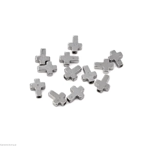 Krzyż srebrny ok. 6x8mm [przekładka, hematyt]