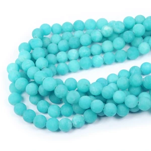 Jadeit niebieski aqua kula matowa ok. 10mm