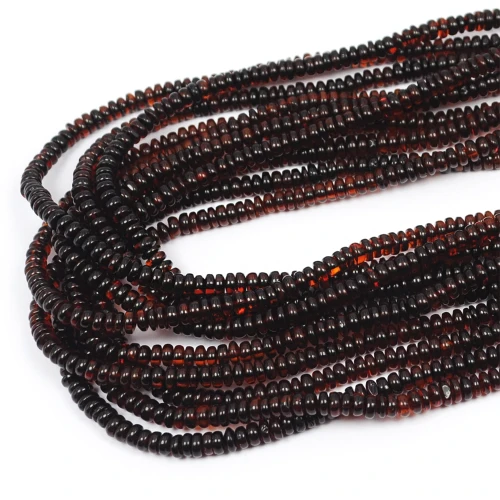 Bursztyn ciemny dysk ok. 4x2mm