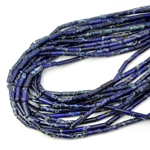 Jaspis cesarski ciemny granatowy patyczek ok. 4x13mm