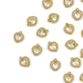 Serduszko z cyrkonią ok. 8x6,5mm [zawieszka, stal, kolor złoty PVD]