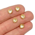 Serduszko z cyrkonią ok. 8x6,5mm [zawieszka, stal, kolor złoty PVD]