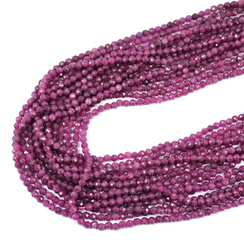 Rubin kula fasetowana ok. 3mm