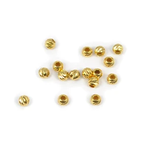 Kulka ozdobna nacinana ok. 4mm [srebro pozłacane 925] 