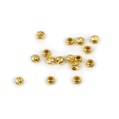 Kulka ozdobna nacinana ok. 4mm [srebro pozłacane 925]