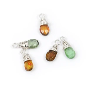 Turmalin wielokolorowy brioletka w oprawie srebrnej ok. 11x4mm [zestaw]