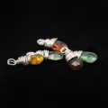Turmalin wielokolorowy brioletka w oprawie srebrnej ok. 11x4mm [zestaw]